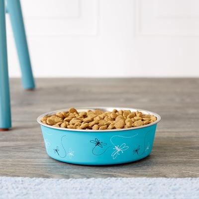 Show full view: Loving Pets Bella Non-Skid Stainless Steel Dog & Cat Bowl, Turquoise, 3.25-cup slide 4 of 6