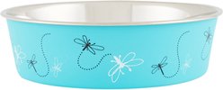 Loving Pets Bella Non-Skid Stainless Steel Dog & Cat Bowl, Turquoise, 6.5-cup