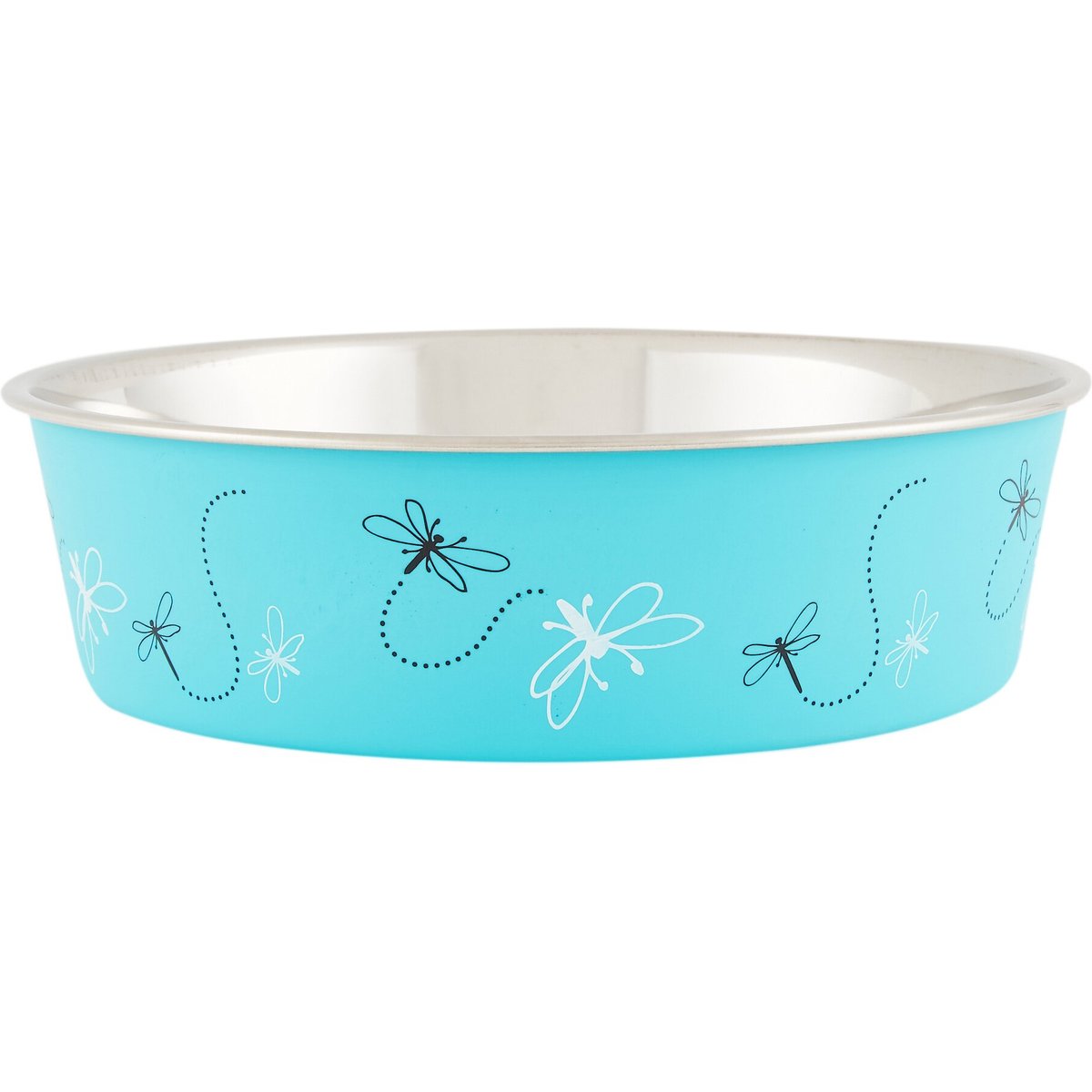 Loving Pets Bella Non-Skid Stainless Steel Dog & Cat Bowl, Turquoise, 6.34-cup