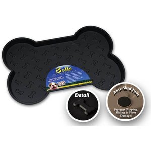 Loving Pets Bella Spill-Proof Dog Placemat, Black, Small