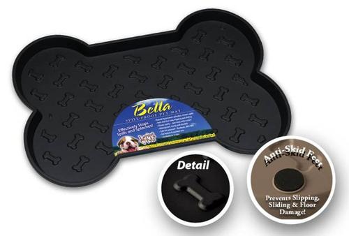 Show full view: Loving Pets Bella Spill-Proof Dog Placemat, Black, Small slide 1 of 2