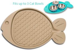 Loving Pets Bella Spill-Proof Fish Shaped Cat Placemat