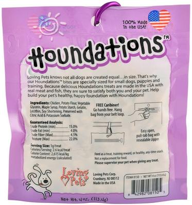 Show full view: Loving Pets Houndations Chicken Dog Soft & Chewy Treat, 4-oz bag slide 3 of 5