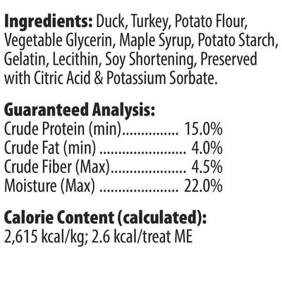 Show full view: Loving Pets Houndations Duck Dog Soft & Chewy Treat, 4-oz bag slide 5 of 5