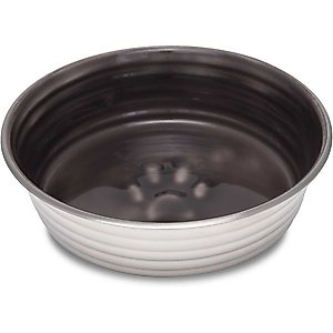 SIGNATURE HOUSEWARES Bones Non-Skid Ceramic Dog Bowl, Gray