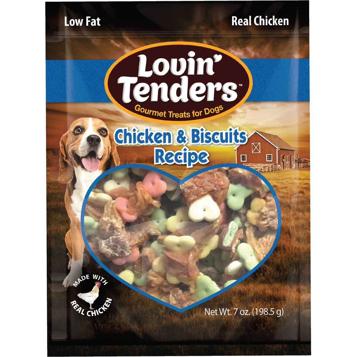 Lovin'Tenders Chicken & Biscuits Recipe Dog jerky Treat, 7-oz bag