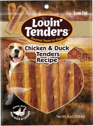 Lovin'Tenders Chicken & Duck Tenders Recipe Dog Jerky Treat, 8-oz bag