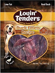 Lovin'Tenders Duck Fillet Recipe Dog jerky Treat, 7-oz bag