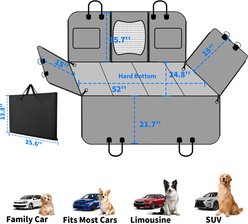 LovMor Car Back Seat Cover Extender Dog Scratcher Pad, Dark Gray with Grey Trim, Medium slide 2 of 8
