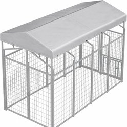 LovMor Outdoor Waterproof Canopy Replacement Part Roof Shade Cover Dog Kennel Accessory, Sliver, 4 x 8 x 1.5-in