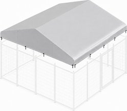 LovMor Outdoor Waterproof Canopy Replacement Roof Shade Cover Dog Kennel Accessory, Silver, 10 x 10 x 2.5-in