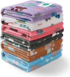 Luciphia Premium 6-Pack Soft Coral Velvet Dog Blanket, Medium: 30 x 20-in, Paw