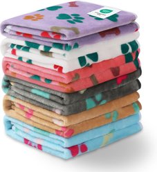 Luciphia Premium 6-Pack Soft Coral Velvet Dog Blanket, Small: 23 x 16-in, Bone