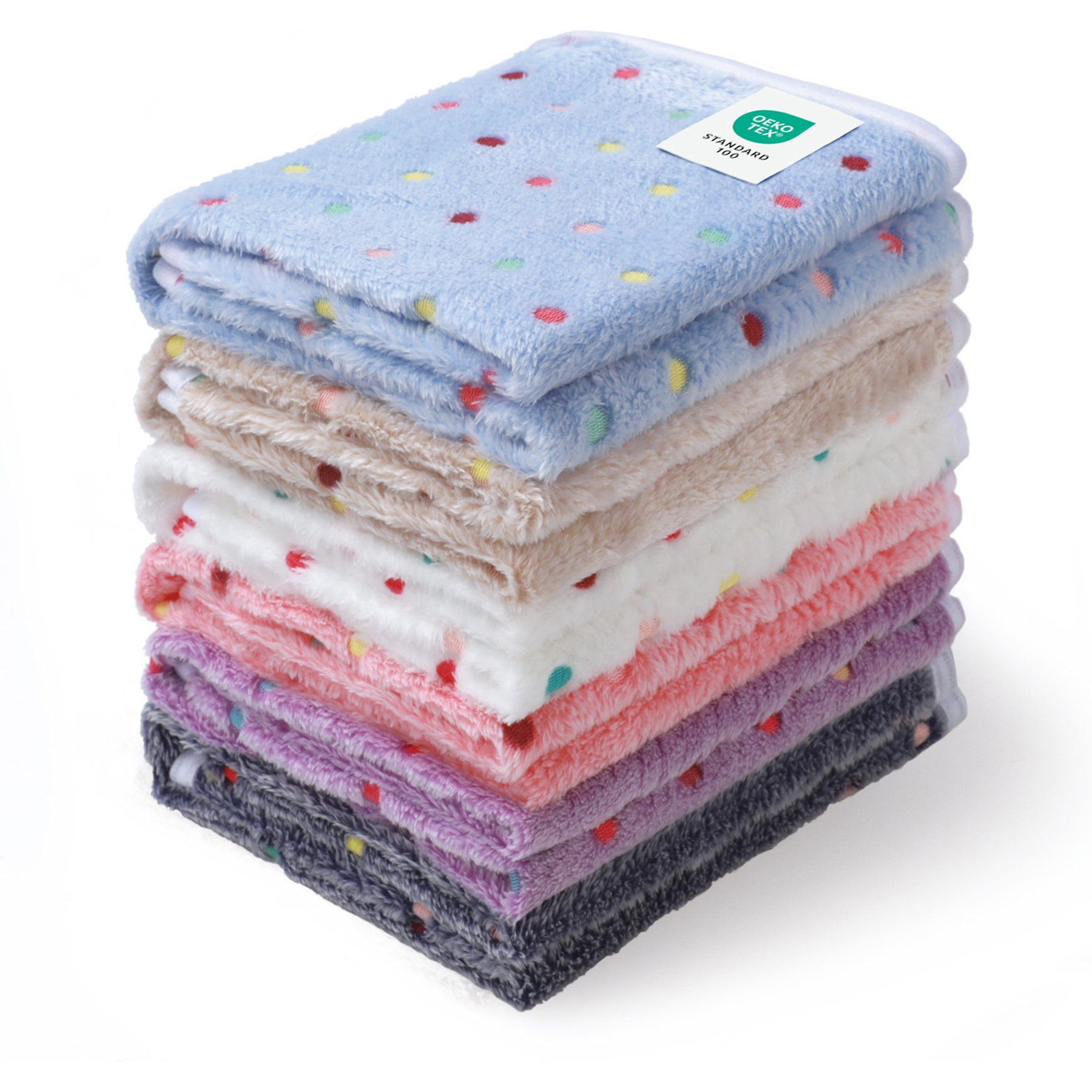 Luciphia Premium 6-Pack Soft Coral Velvet Dog Blanket, Small: 23 x 16-in, Dot