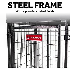 Lucky Dog STAY Series Villa Dog Kennel, Steel Grey