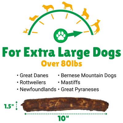 Show full view: Lucky Premium Treats Beef Basted Rawhide Bull Sticks X-Large Dog Chews, 10 count slide 4 of 5