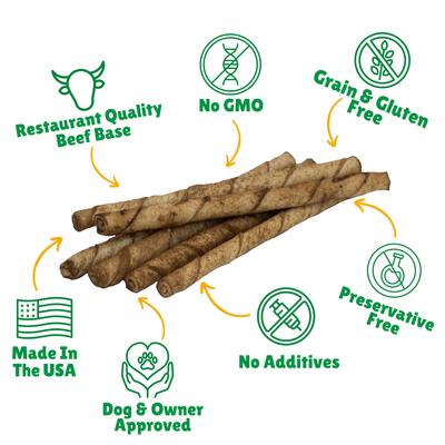Show full view: Lucky Premium Treats Beef Basted Rawhide Small Dog Chews, 125 count slide 3 of 5