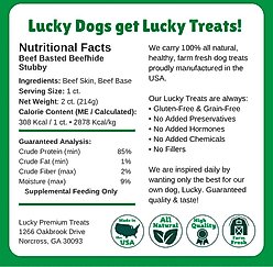 Lucky Premium Treats Beef Basted Rawhide Stubbys X-Large Dog Chews, 2 count slide 2 of 5