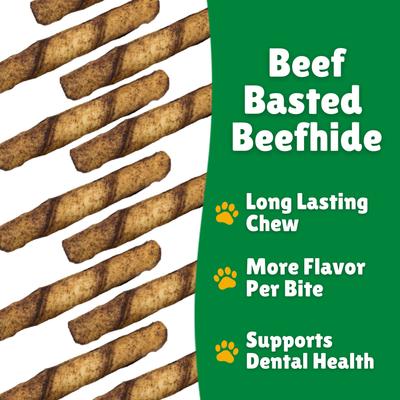 Show full view: Lucky Premium Treats Beef Basted Rawhide X-Small & Toy Dog Chews, 50 count slide 5 of 6