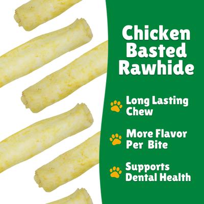Show full view: Lucky Premium Treats Chicken Basted Rawhide Bull Sticks X-Large Dog Chews, 10 count slide 5 of 5