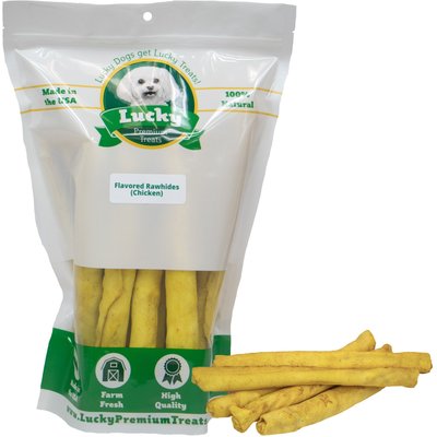 Lucky Premium Treats Lucky Premium Treats Chicken Basted Rawhide Large Dog Chews, 14 count