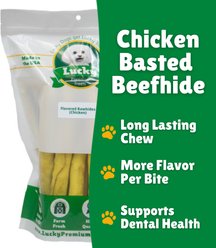 Lucky Premium Treats Chicken Basted Rawhide Large Dog Chews, 14 count slide 2 of 4
