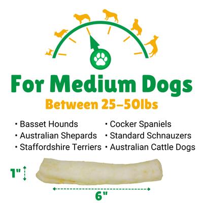 Show full view: Lucky Premium Treats Chicken Basted Rawhide Medium Dog Chews, 16 count slide 4 of 5