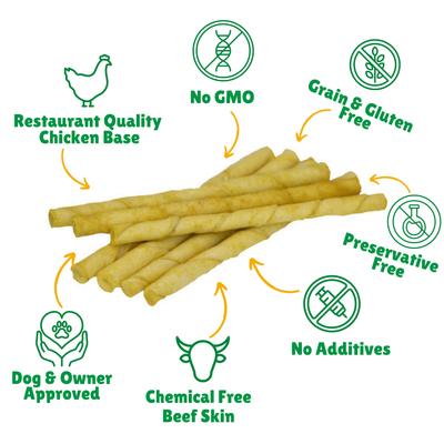 Show full view: Lucky Premium Treats Chicken Basted Rawhide Small Dog Chews, 25 count slide 3 of 6