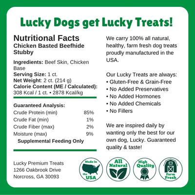 Show full view: Lucky Premium Treats Chicken Basted Rawhide Studdys X-Large Dog Chews, 2 count slide 6 of 6