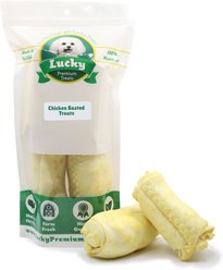 Lucky Premium Treats Chicken Basted Rawhide Studdys X-Large Dog Chews, 4 count