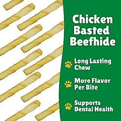Lucky Premium Treats Chicken Basted Rawhide X-Small & Toy Dog Chews, 200 count slide 2 of 4