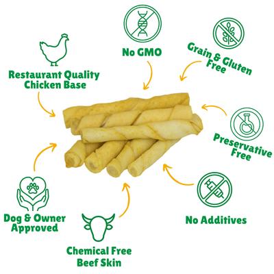 Show full view: Lucky Premium Treats Chicken Basted Rawhide X-Small & Toy Dog Chews, 200 count slide 3 of 5