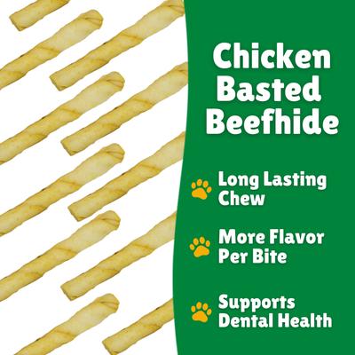 Show full view: Lucky Premium Treats Chicken Basted Rawhide X-Small & Toy Dog Chews, 50 count slide 5 of 6