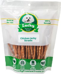 Lucky Premium Treats Chicken Jerky Straws Dog Treats, 13-oz bag