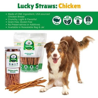 Show full view: Lucky Premium Treats Chicken Jerky Straws Dog Treats, 13-oz bag slide 5 of 6
