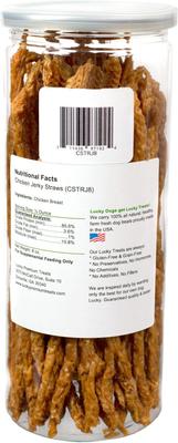 Show full view: Lucky Premium Treats Chicken Jerky Straws Dog Treats, 7-oz jar slide 3 of 5