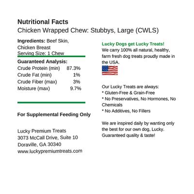 Show full view: Lucky Premium Treats Chicken Wrapped Rawhide Dog Treats, 3 count slide 7 of 7