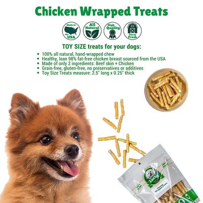 Show full view: Lucky Premium Treats Extra Small Chicken Wrapped Rawhide Dog Treats, 40 count slide 6 of 8