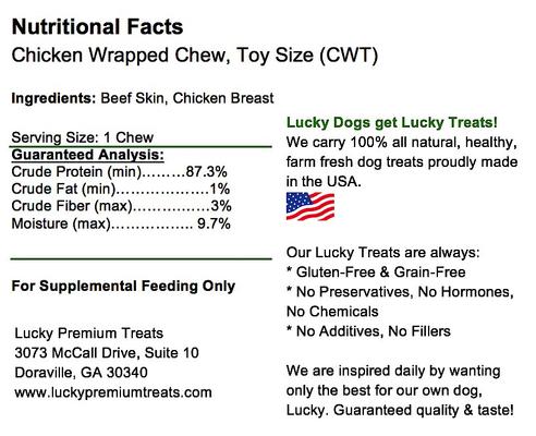 Show full view: Lucky Premium Treats Extra Small Chicken Wrapped Rawhide Dog Treats, 400 count slide 5 of 8