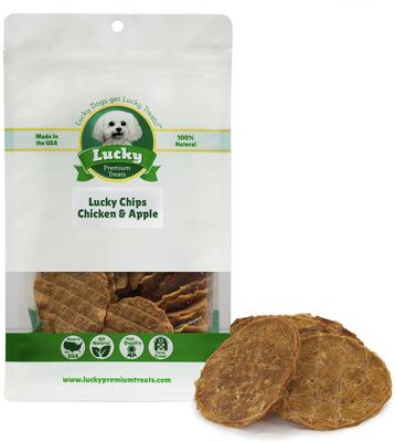 Show full view: Lucky Premium Treats Lucky Chips Chicken & Apple Dog Jerky Treat, 12-oz bag slide 3 of 4