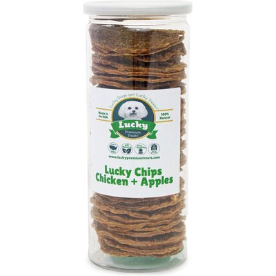 Lucky Premium Treats Lucky Premium Treats Lucky Chips Chicken & Apple Dog Jerky Treat, 6-oz jar