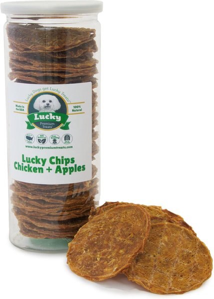 Lucky Premium Treats Lucky Chips Chicken & Apple Dog Jerky Treat