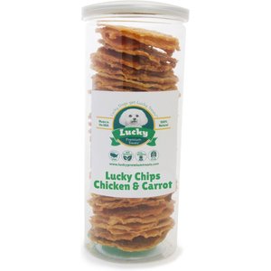 Lucky Premium Treats Lucky Chips Chicken & Carrot Dog Jerky Treat, 6-oz jar