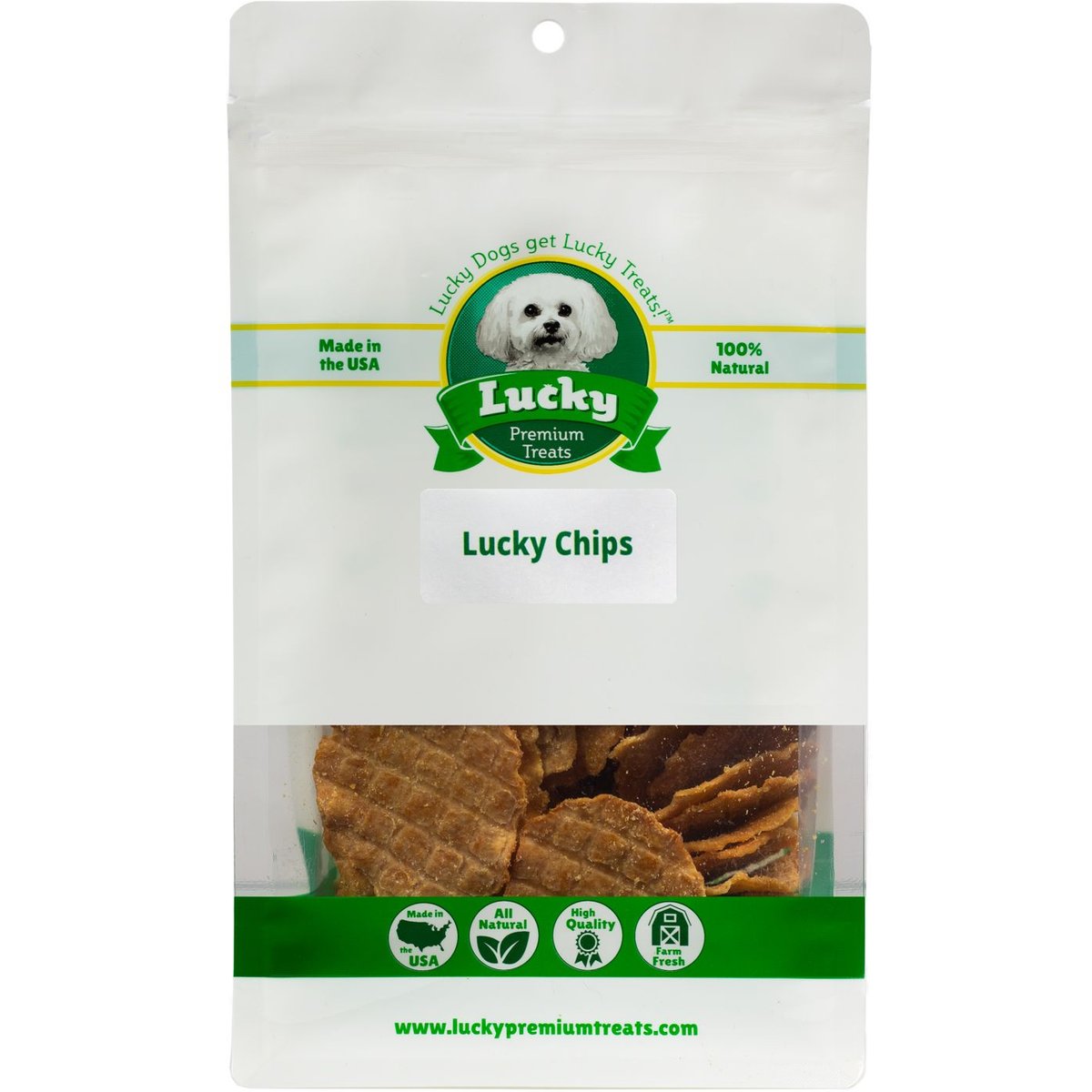 Lucky Premium Treats Lucky Chips Chicken Dog Jerky Treat, 12-oz bag
