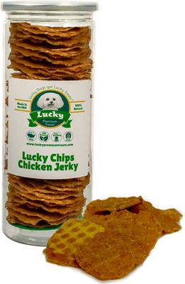 Show full view: Lucky Premium Treats Lucky Chips Chicken Dog Jerky Treat, 6-oz jar slide 4 of 4