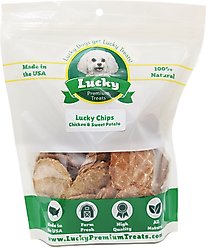 Lucky Premium Treats Lucky Chips Chicken & Sweet Potato Dog Jerky Treat, 12-oz bag