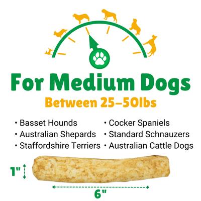 Show full view: Lucky Premium Treats Peanut Butter Basted Rawhide Medium Dog Chews, 28 count slide 4 of 5