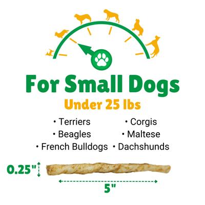 Show full view: Lucky Premium Treats Peanut Butter Basted Rawhide Small Dog Chews, 125 count slide 4 of 5