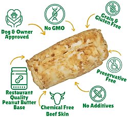 Lucky Premium Treats Peanut Butter Basted Rawhide Stubbys X-Large Dog Chews, 2 count slide 2 of 5