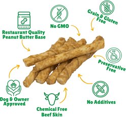 Lucky Premium Treats Peanut Butter Basted Rawhide X-Small & Toy Dog Chews, 200 count slide 2 of 4